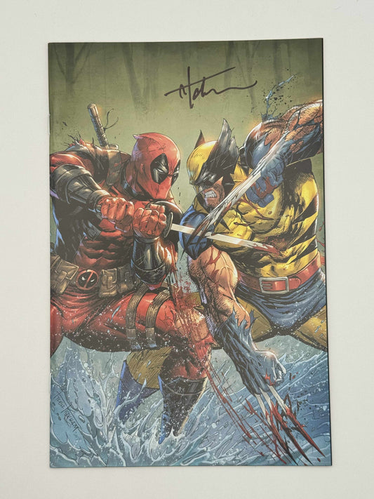 [Signed by Tyler Kirkham] DEADPOOL & WOLVERINE WWIII #2 Tyler Kirkham Virgin Var Unknown