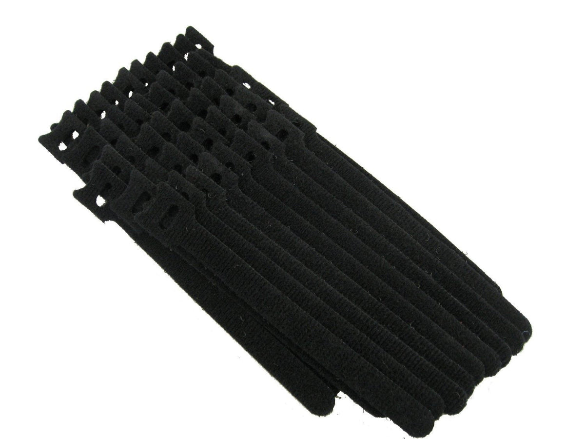 QualGear Reusable Cable Ties, 1/2 x 6 in, Black, 50 Pack, VT2-B-50-P