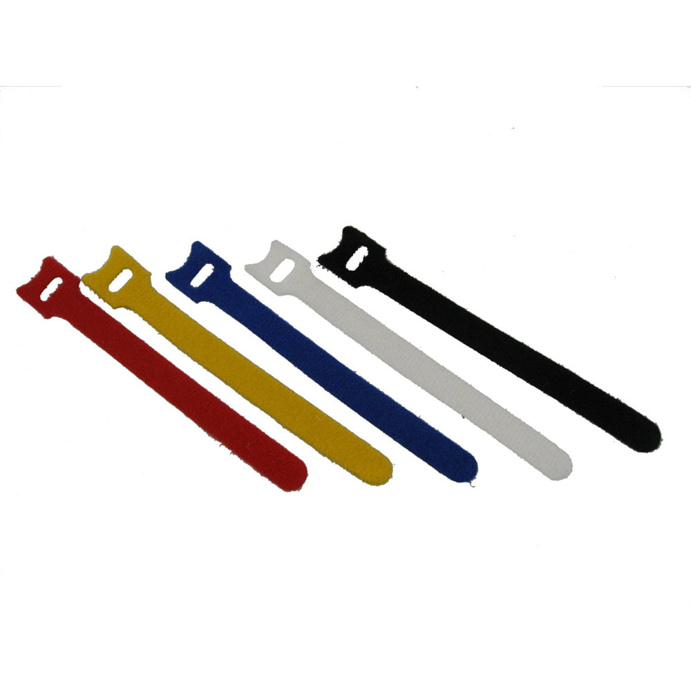 QualGear Reusable Cable Ties, 1/2 x 6 in, Assorted, 5 Pack, VT3-MC-5-P
