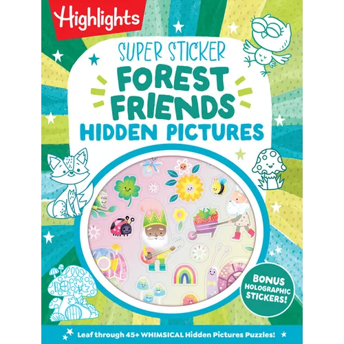 Super Sticker Forest Friends Hidden Pictures: 64-Page Puzzle Book for Kids 6-9 with Classic Hidden Pictures Puzzles, Woodland Animals, Gnomes and Shim