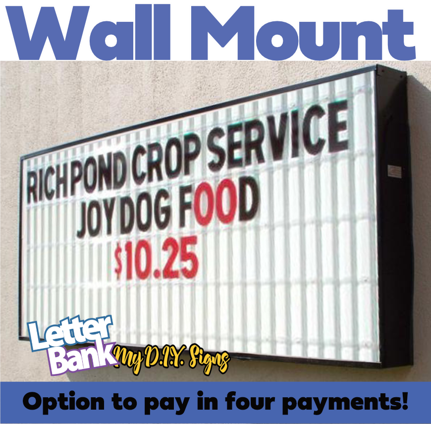 48" tall by 8ft Wall-Mount Economy Lighted Sign