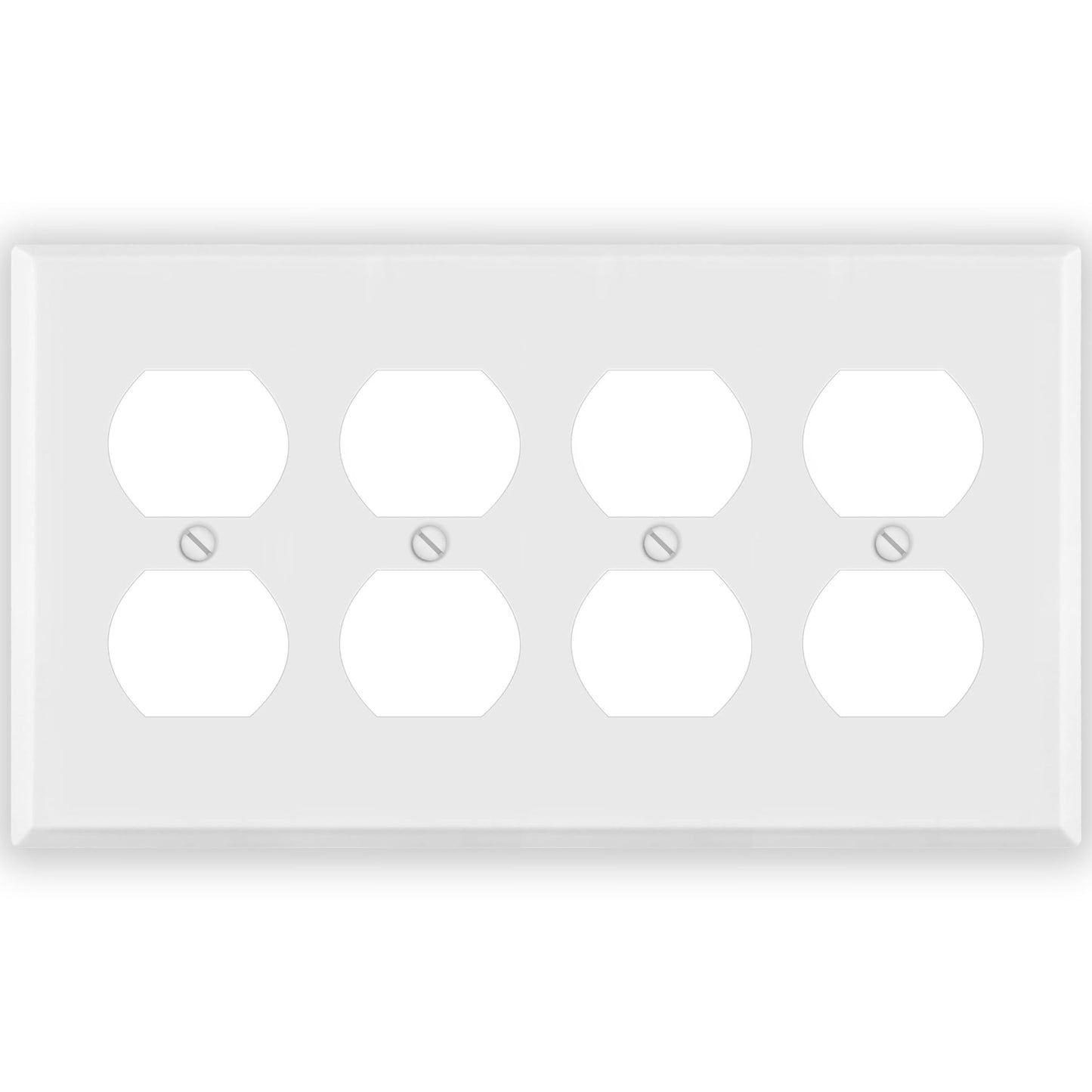 4 Gang White Metal Duplex Receptacle Wall Plate - Wallplate.Store - Little Red General Store