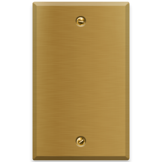 1 - Gang Satin Brass Blank Wall Plate Cover - Wallplate.Store - Little Red General Store