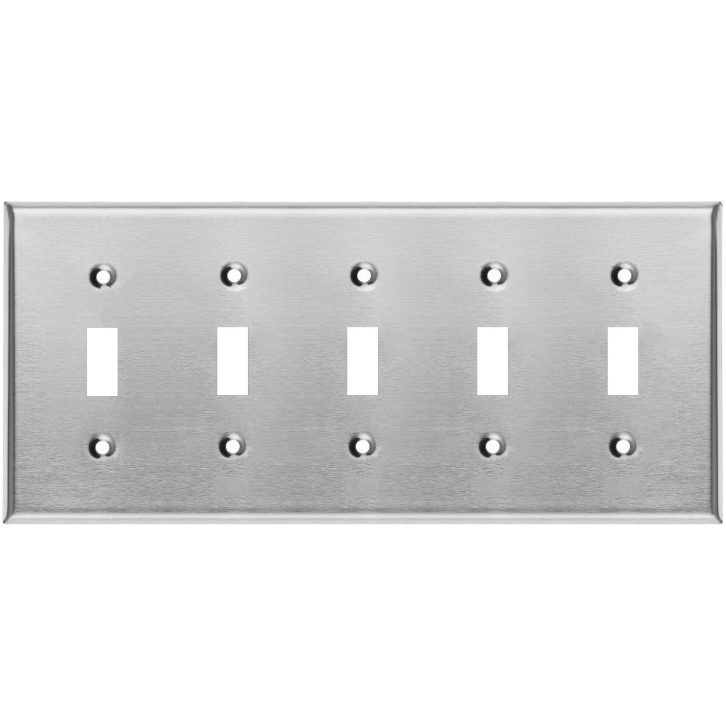 5 Gang Stainless Steel Toggle Switch Wall Plate Cover - Wallplate.Store - Little Red General Store