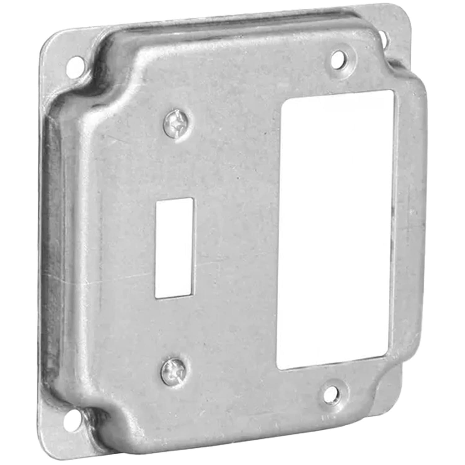 4 inch Square Galvanized Steel Toggle and Rocker Switch Electrical Box Cover - Wallplate.Store - Little Red General Store