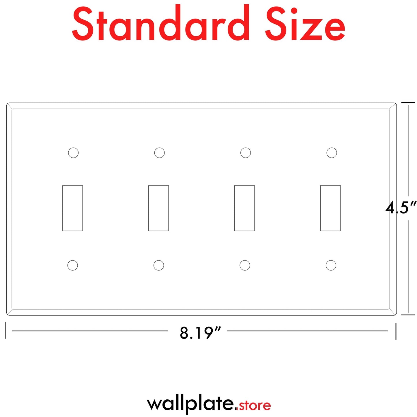 4 Gang Stainless Steel Toggle Switch Wall Plate Cover - Wallplate.Store - Little Red General Store