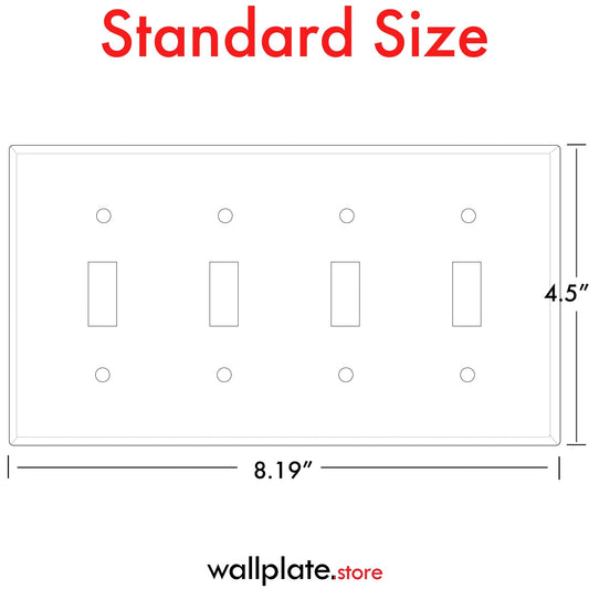 4 Gang Stainless Steel Toggle Switch Wall Plate Cover - Wallplate.Store - Little Red General Store