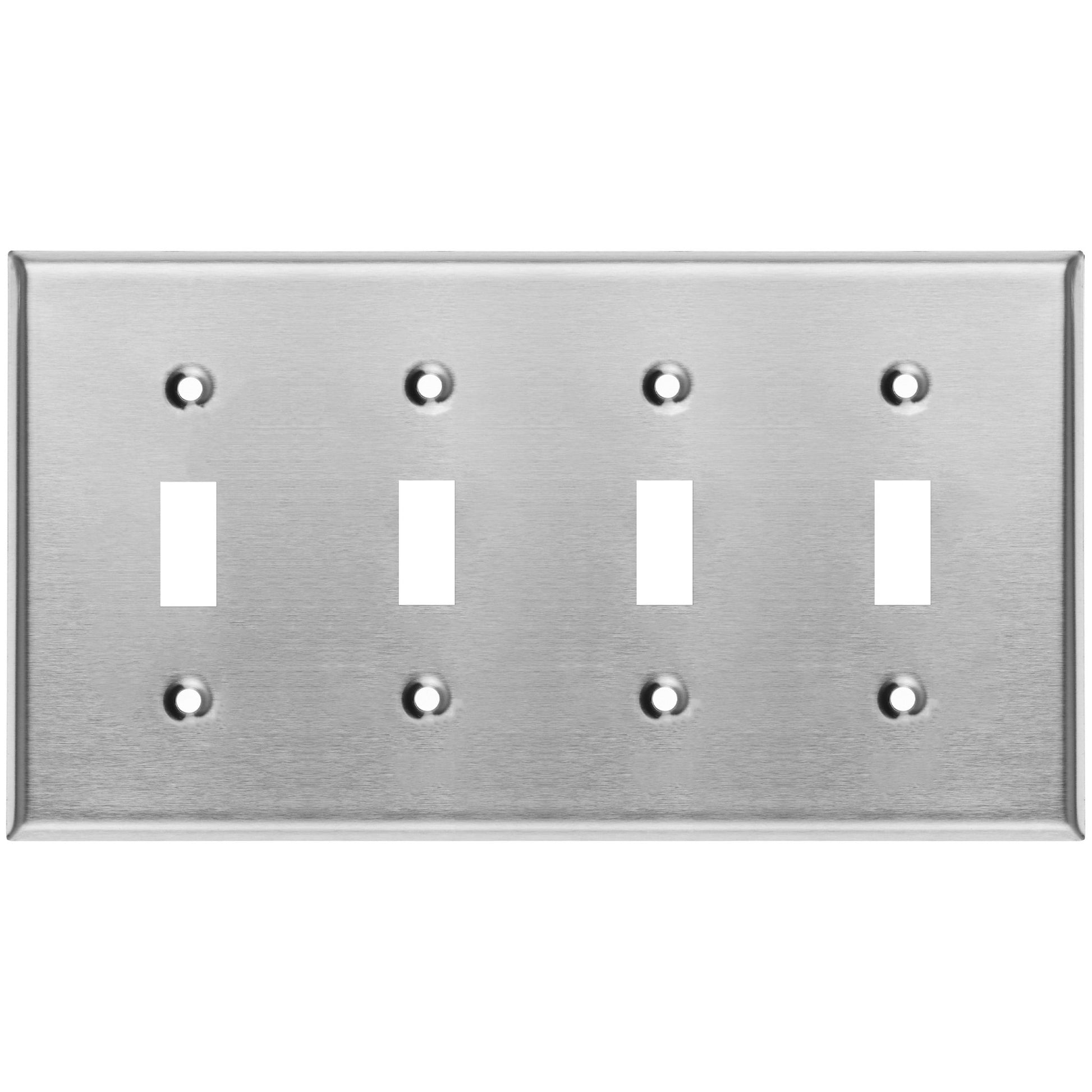 4 Gang Stainless Steel Toggle Switch Wall Plate Cover - Wallplate.Store - Little Red General Store