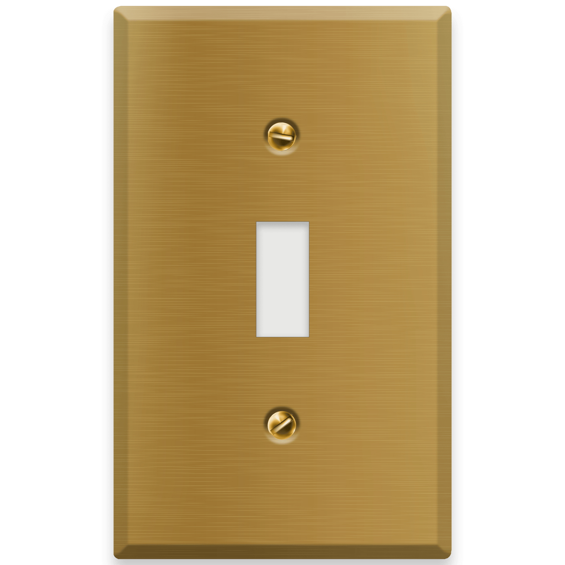 1 - Gang Satin Brass Toggle Switch Wall Plate Cover - Wallplate.Store - Little Red General Store