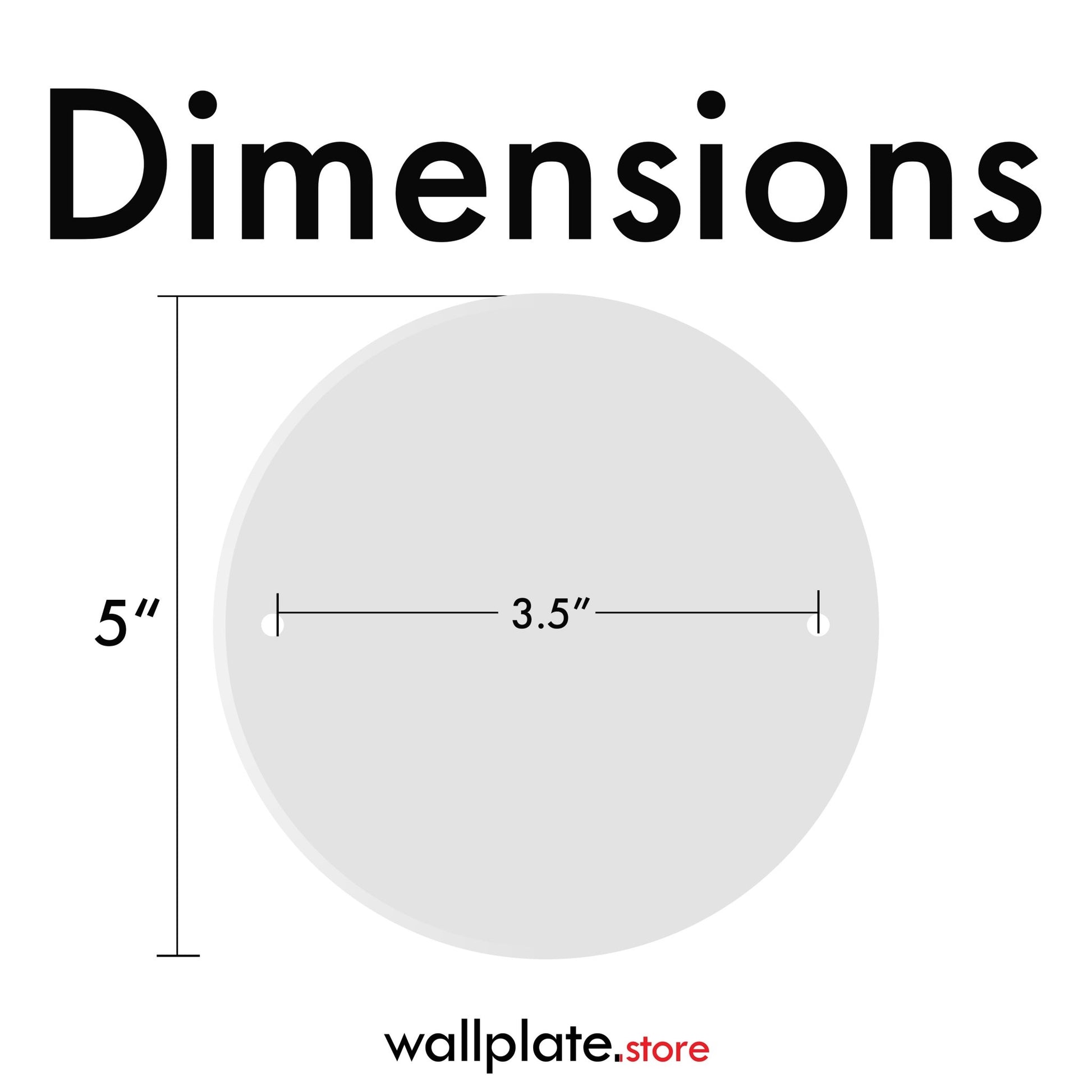 5" White Flat Canopy, two screw holes 3.5 inches apart, With Matching Screws - Wallplate.Store - Little Red General Store