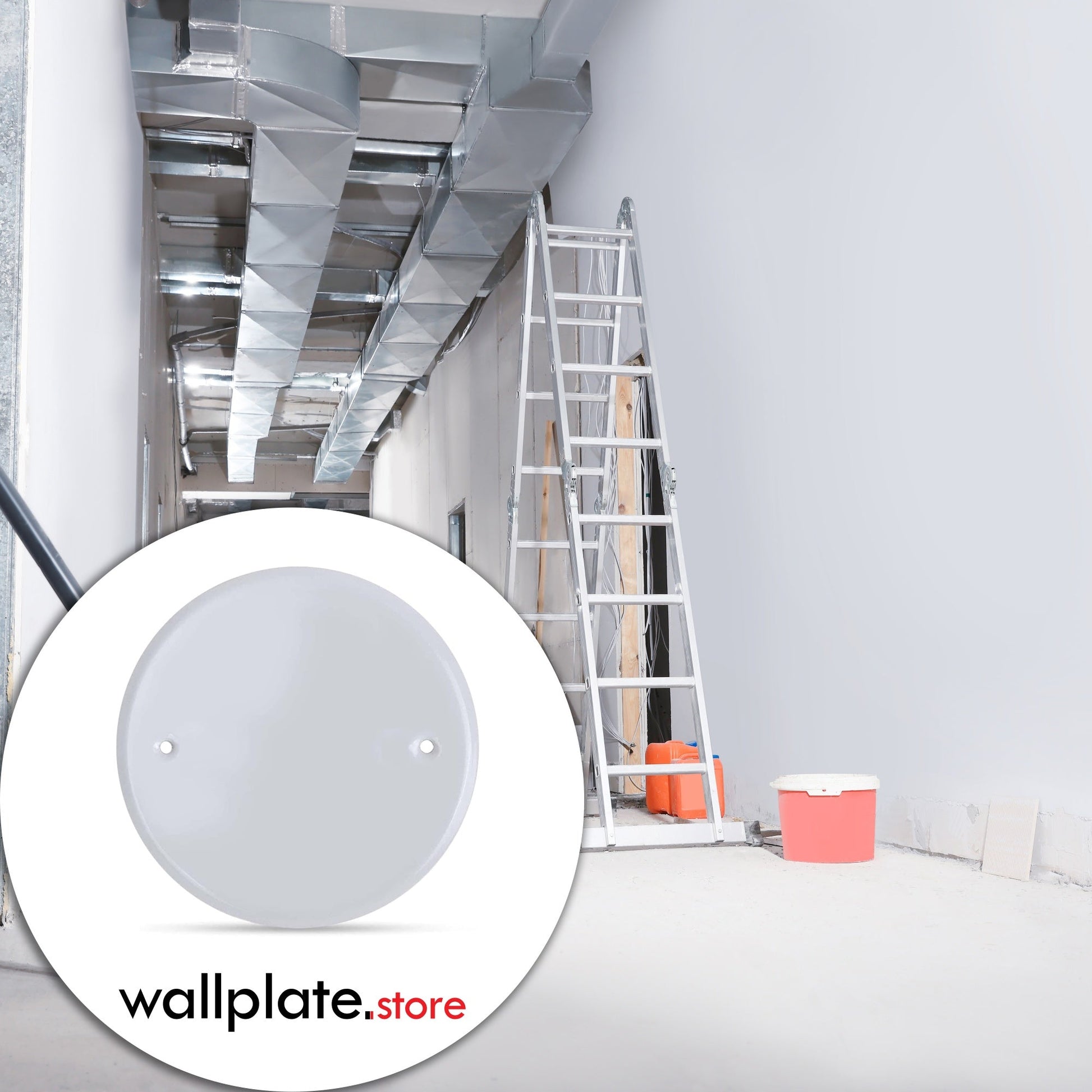 5" White Flat Canopy, two screw holes 3.5 inches apart, With Matching Screws - Wallplate.Store - Little Red General Store