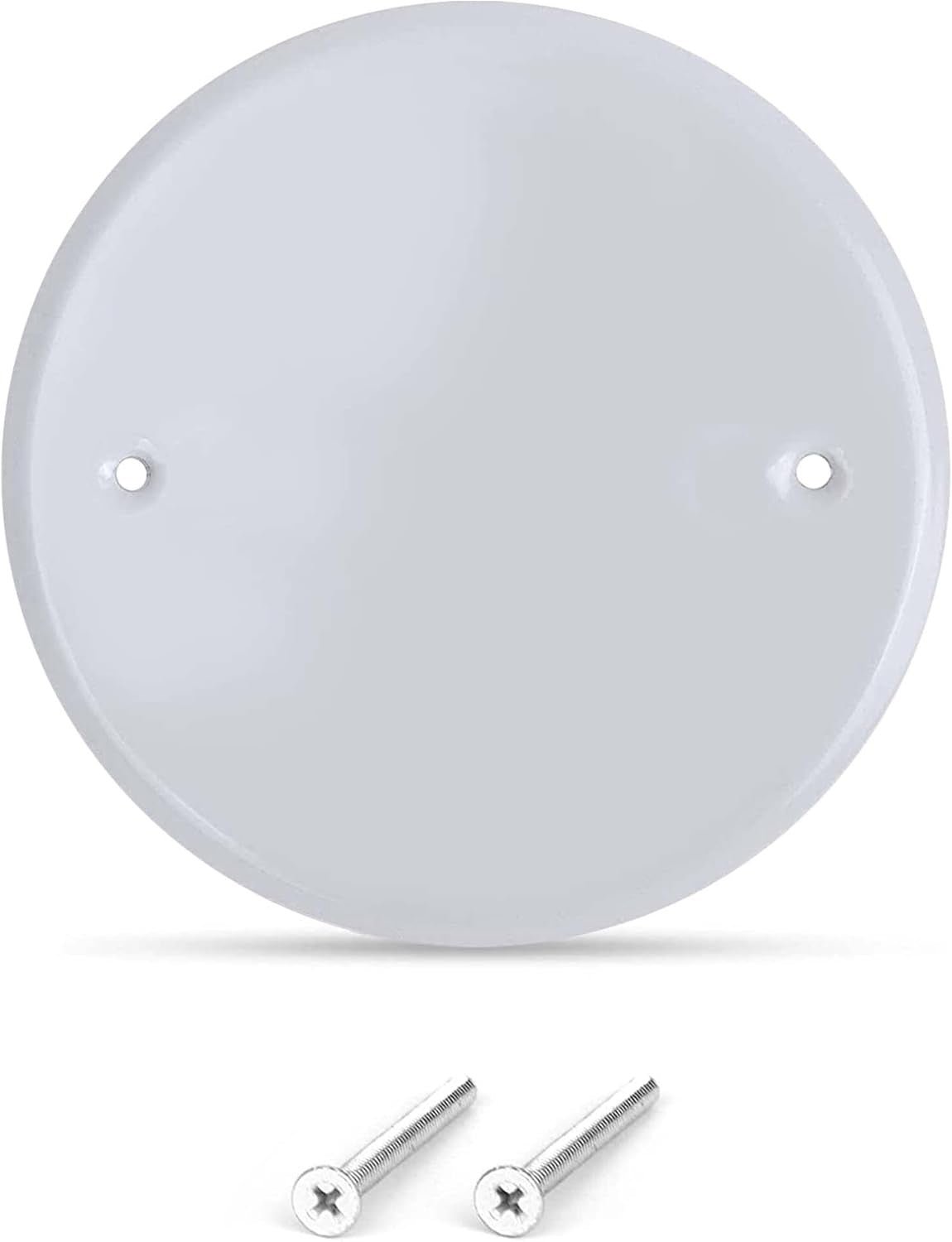 5" White Flat Canopy, two screw holes 3.5 inches apart, With Matching Screws - Wallplate.Store - Little Red General Store