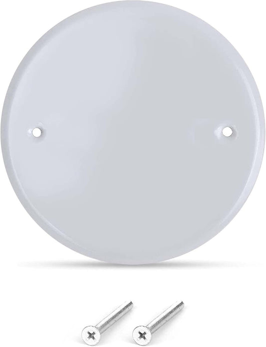 5" White Flat Canopy, two screw holes 3.5 inches apart, With Matching Screws - Wallplate.Store - Little Red General Store