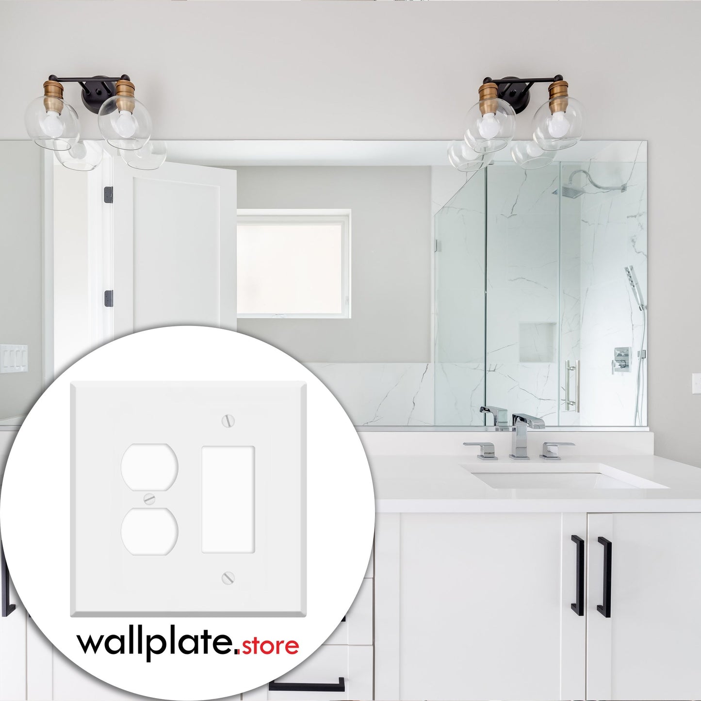 2 Gang White Jumbo Duplex and Decora Switch Cover - Wallplate.Store - Little Red General Store