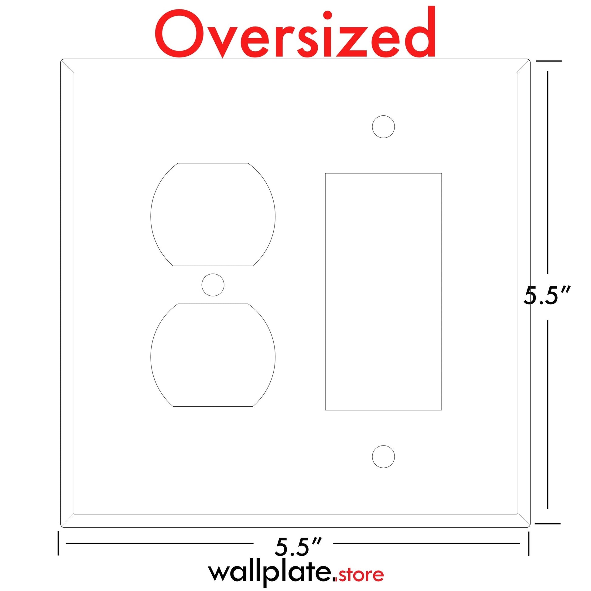 2 Gang White Jumbo Duplex and Decora Switch Cover - Wallplate.Store - Little Red General Store