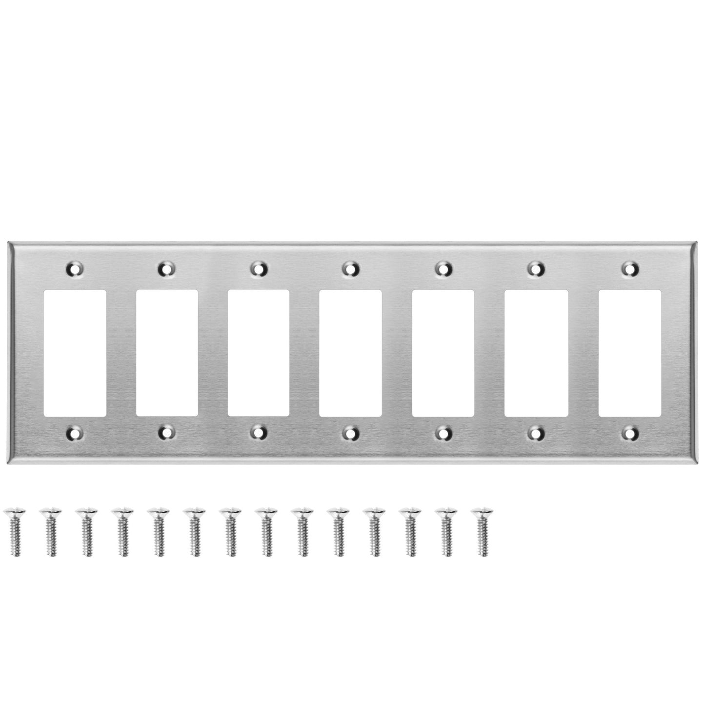 7 - Gang Stainless Steel Decora Switch Wall Plate - Wallplate.Store - Little Red General Store