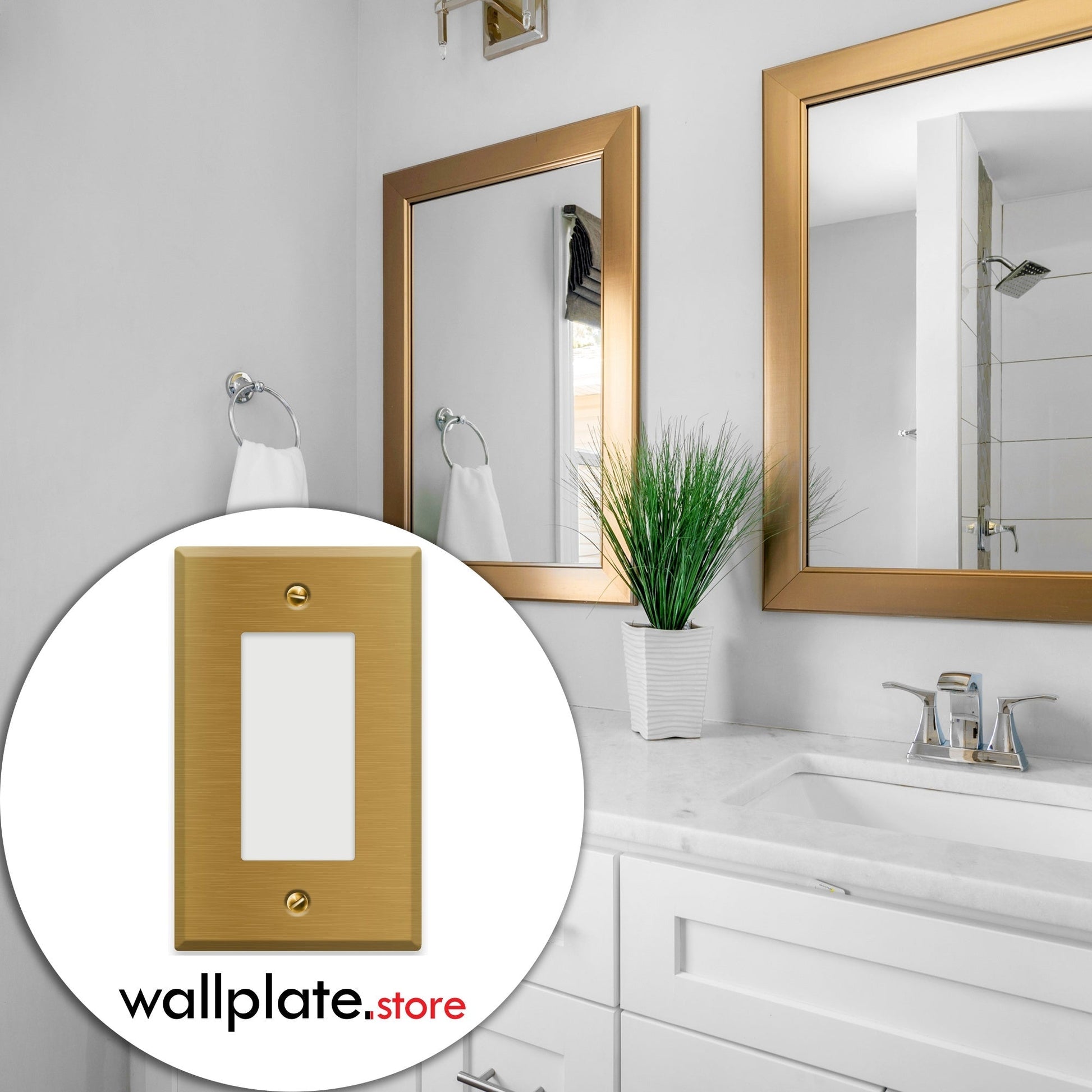 1 Gang Satin Brass Decora Switch Wall Plate Cover - Wallplate.Store - Little Red General Store