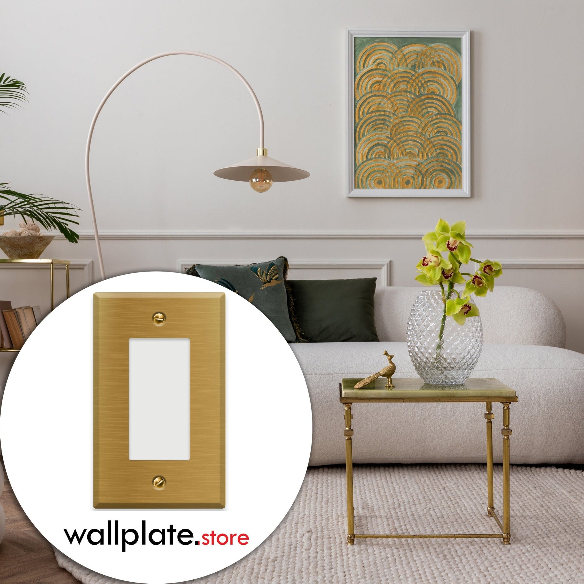 1 Gang Satin Brass Decora Switch Wall Plate Cover - Wallplate.Store - Little Red General Store
