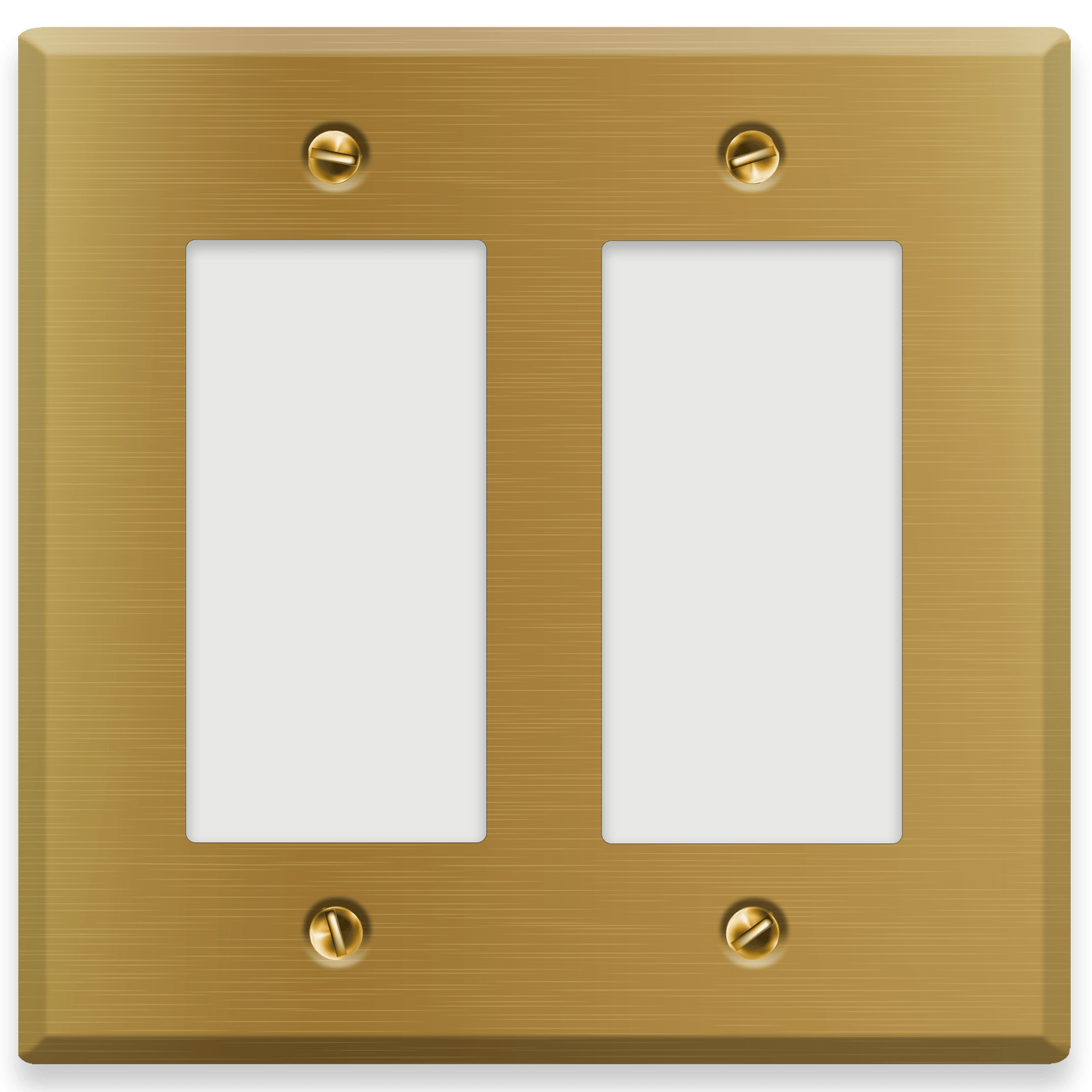 2 - Gang Satin Brass Decora Switch Plate Cover - Wallplate.Store - Little Red General Store