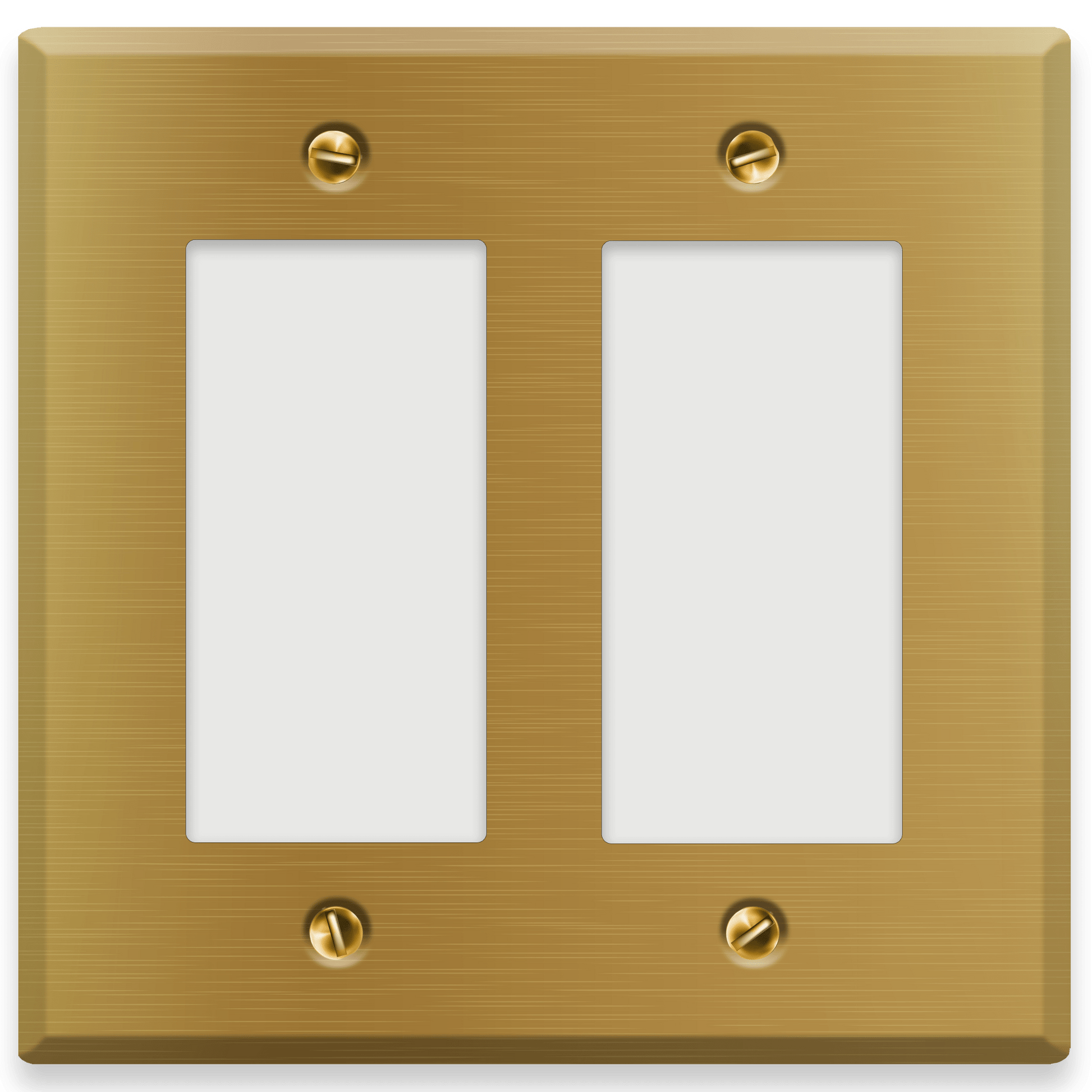 2 - Gang Satin Brass Decora Switch Plate Cover - Wallplate.Store - Little Red General Store