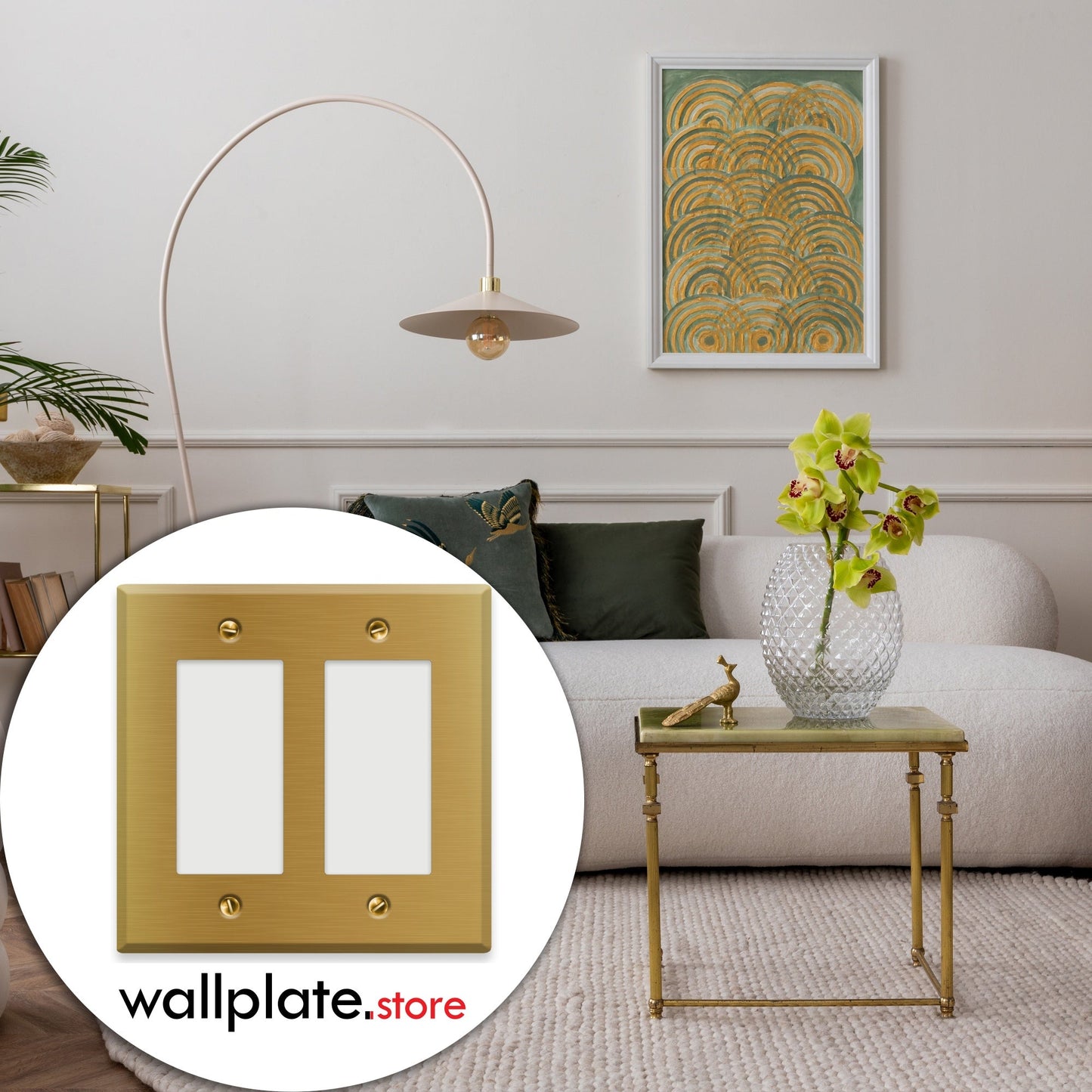 2 - Gang Satin Brass Decora Switch Plate Cover - Wallplate.Store - Little Red General Store