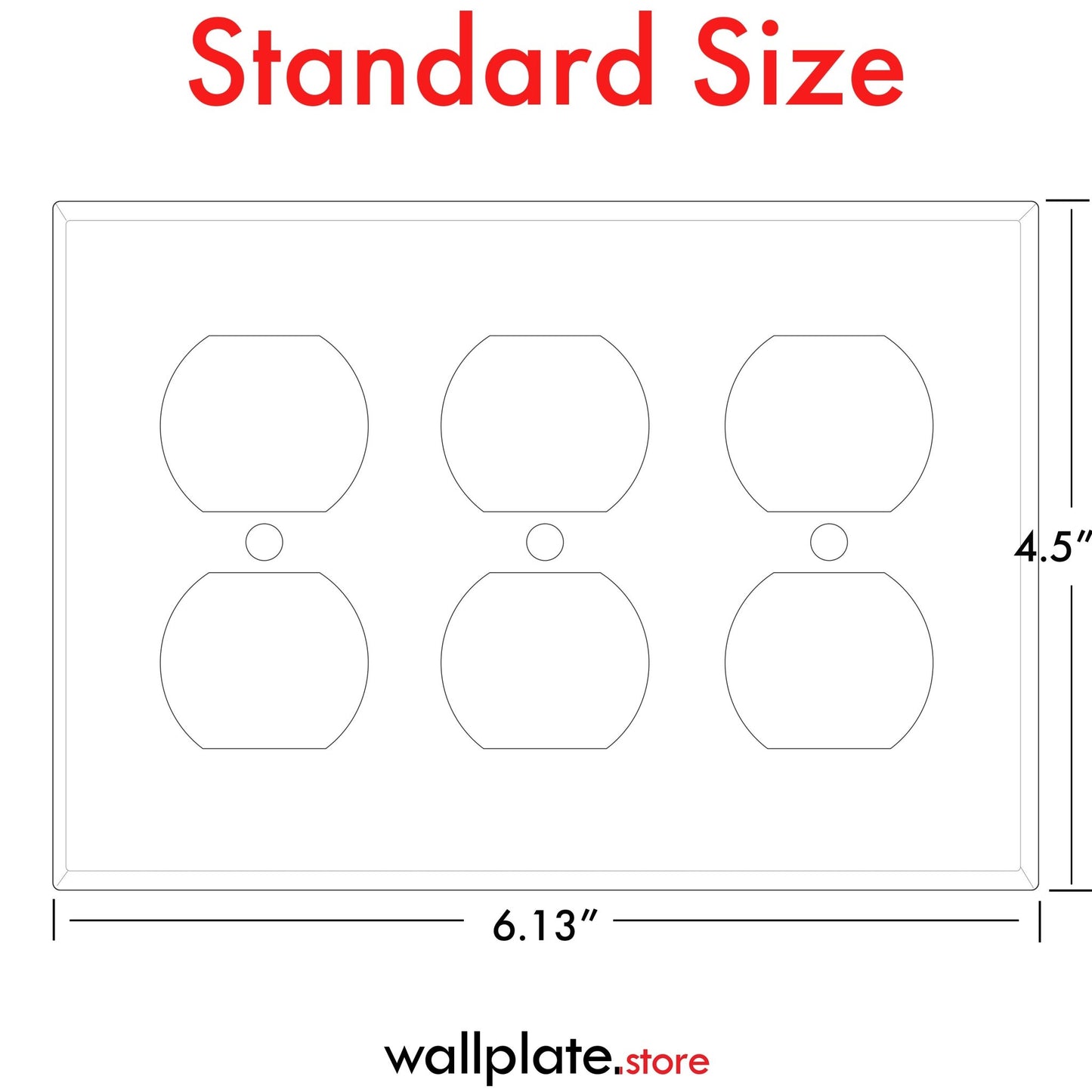3 Gang White Metal Duplex Receptacle Wall Plate - Wallplate.Store - Little Red General Store