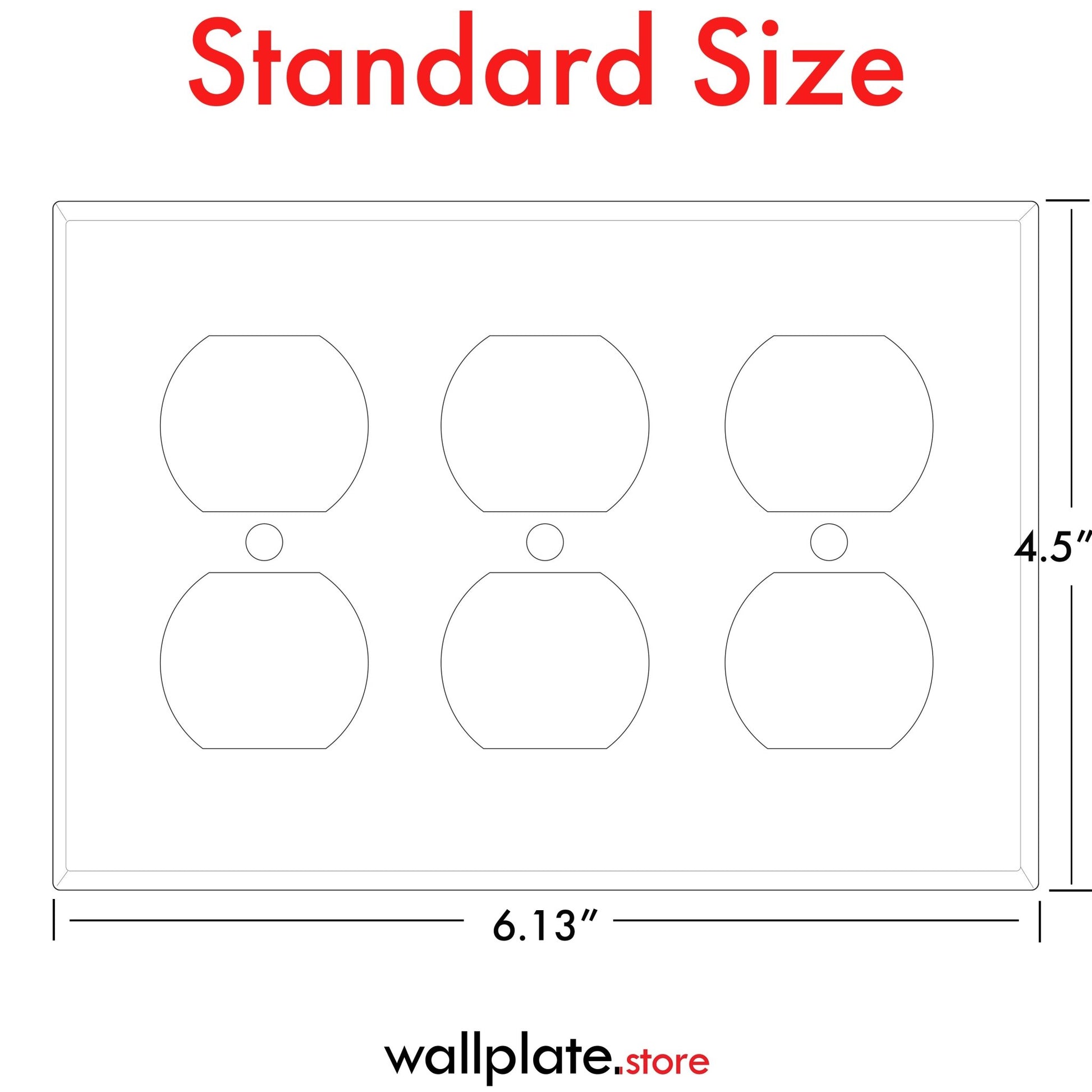 3 Gang White Metal Duplex Receptacle Wall Plate - Wallplate.Store - Little Red General Store