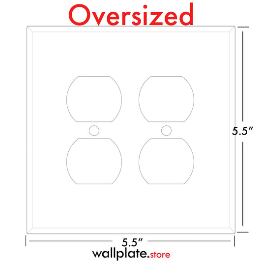 2 Gang Oversized White Metal Duplex Receptacle Cover - Wallplate.Store - Little Red General Store