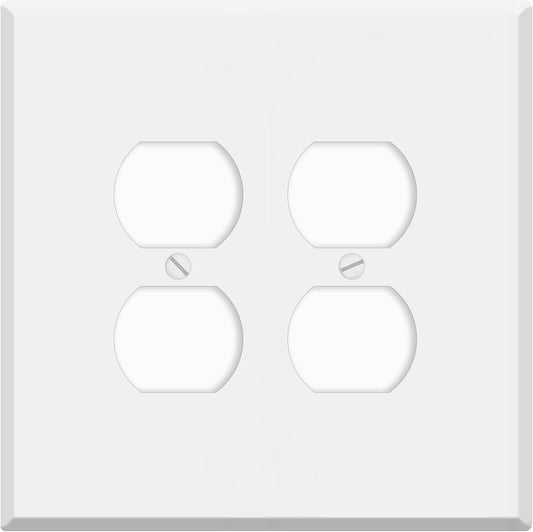 2 Gang Oversized White Metal Duplex Receptacle Cover - Wallplate.Store - Little Red General Store