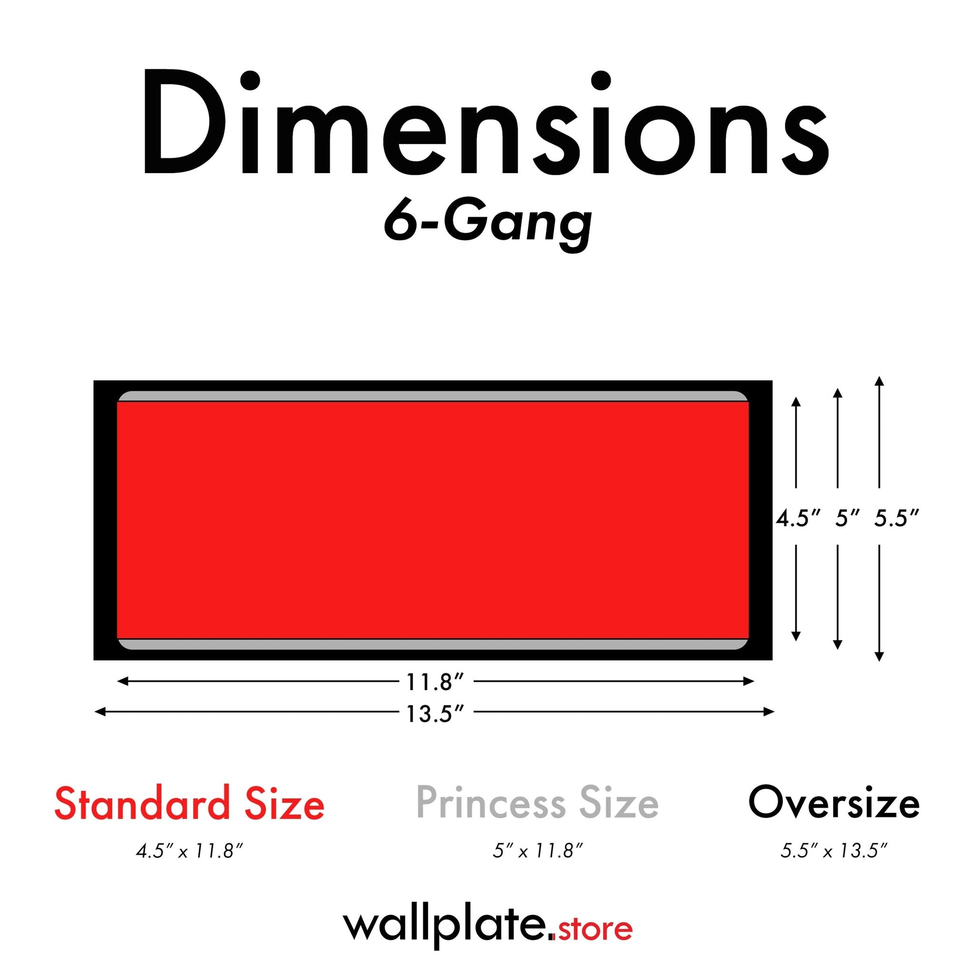 6 Gang Stainless Steel Toggle Switch Wall Plate Cover - Wallplate.Store - Little Red General Store