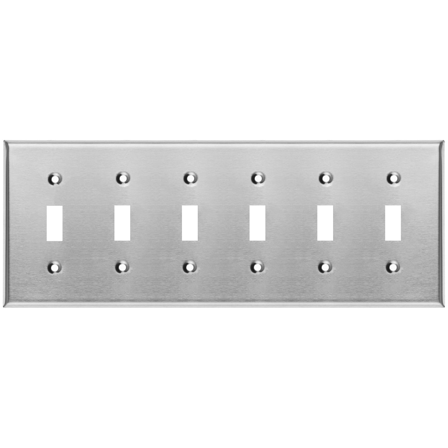 6 Gang Stainless Steel Toggle Switch Wall Plate Cover - Wallplate.Store - Little Red General Store
