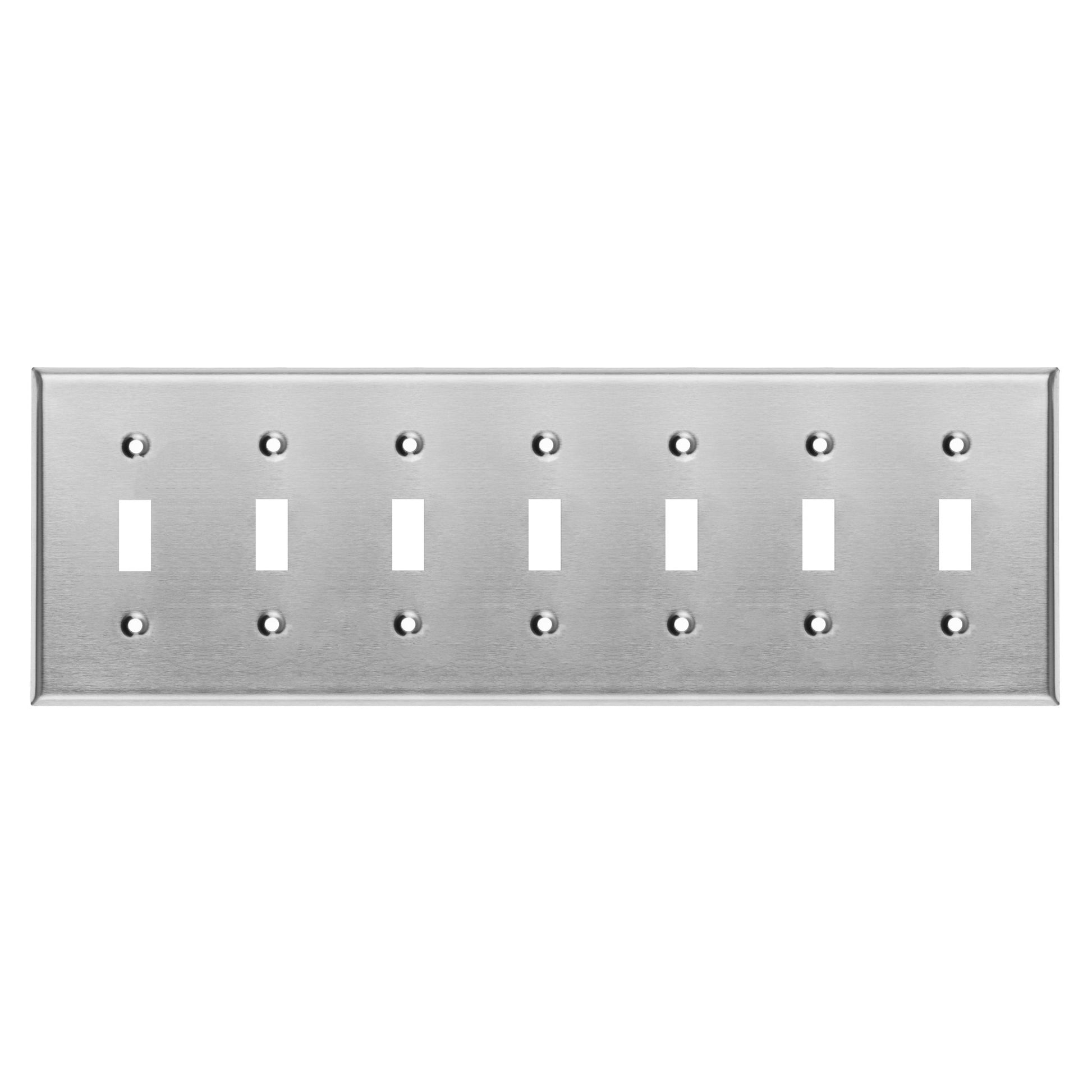 7 Gang Stainless Steel Toggle Switch Wall Plate Cover - Wallplate.Store - Little Red General Store