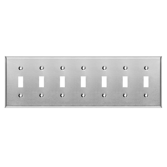 7 Gang Stainless Steel Toggle Switch Wall Plate Cover - Wallplate.Store - Little Red General Store