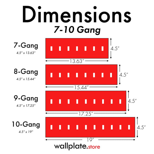 10 Gang Stainless Steel Toggle Switch Wall Plate Cover - Wallplate.Store - Little Red General Store