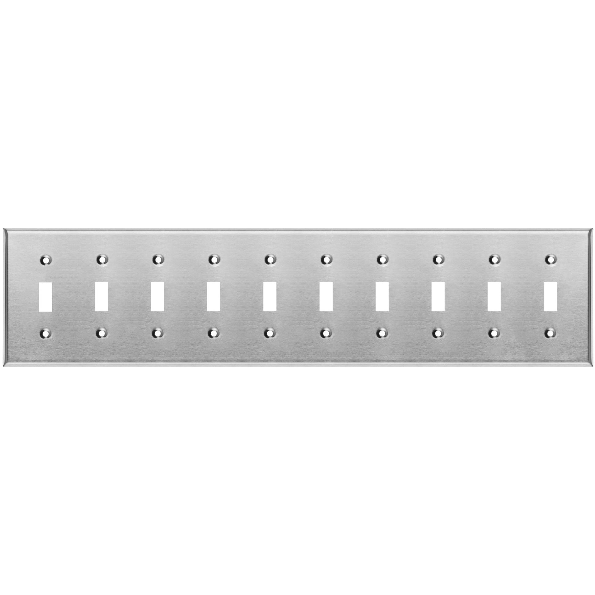 10 Gang Stainless Steel Toggle Switch Wall Plate Cover - Wallplate.Store - Little Red General Store