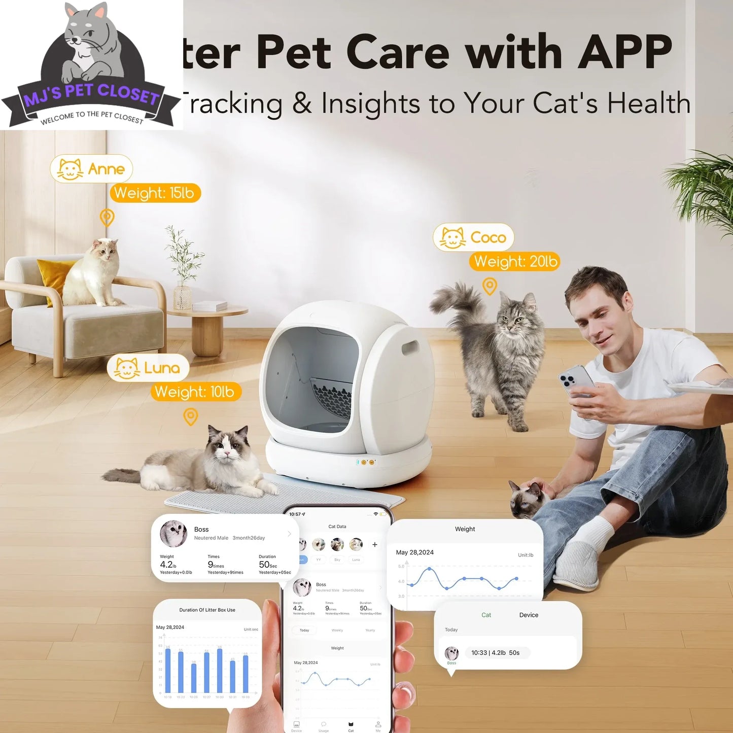 Say goodbye to messy litter boxes! Meet the Smart Self-Cleaning Cat Litter Box with APP Control and Safety Features! 🐾✨ #CatLovers #SmartHome