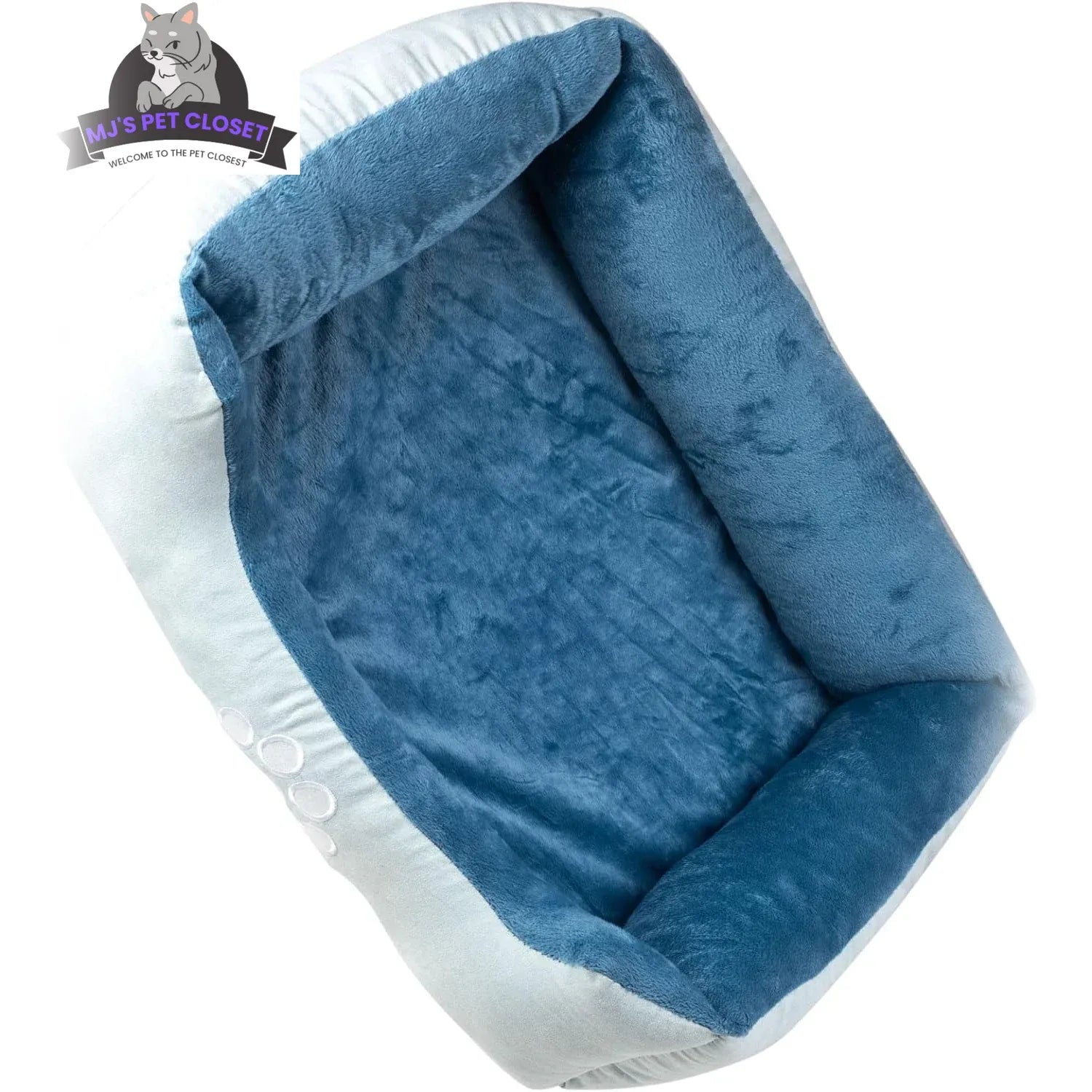 Upgrade your furry friend's comfort with our Medium Orthopedic Rectangle Bolster Pet Bed in Blue! 🐾💙 Perfect for restful naps and support!