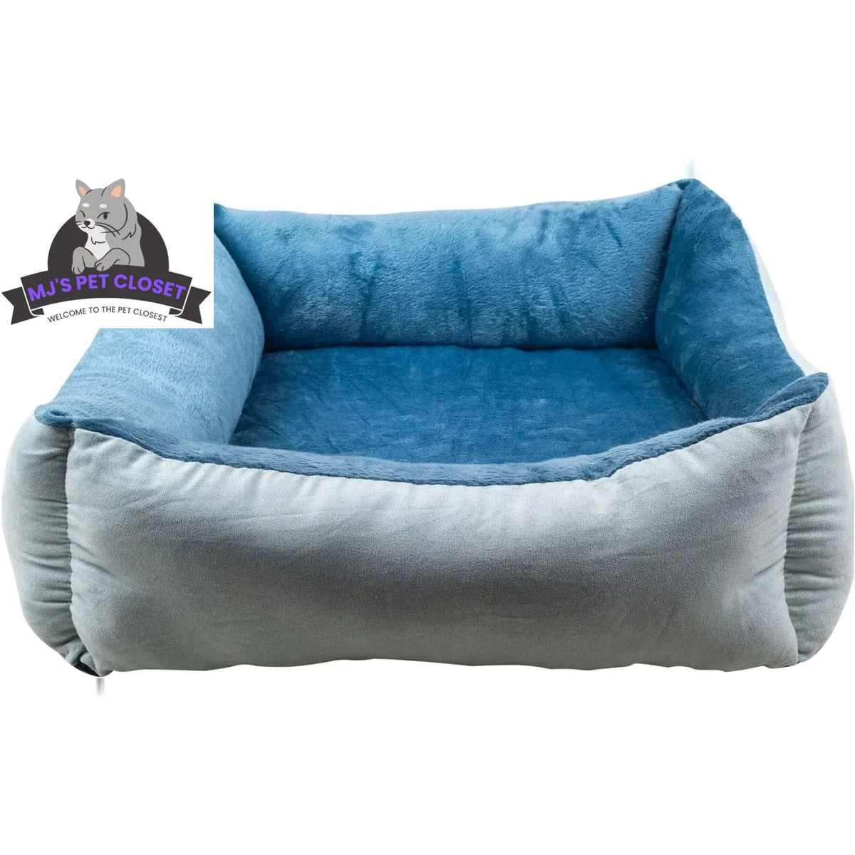 Upgrade your furry friend's comfort with our Medium Orthopedic Rectangle Bolster Pet Bed in Blue! 🐾💙 Perfect for restful naps and support!