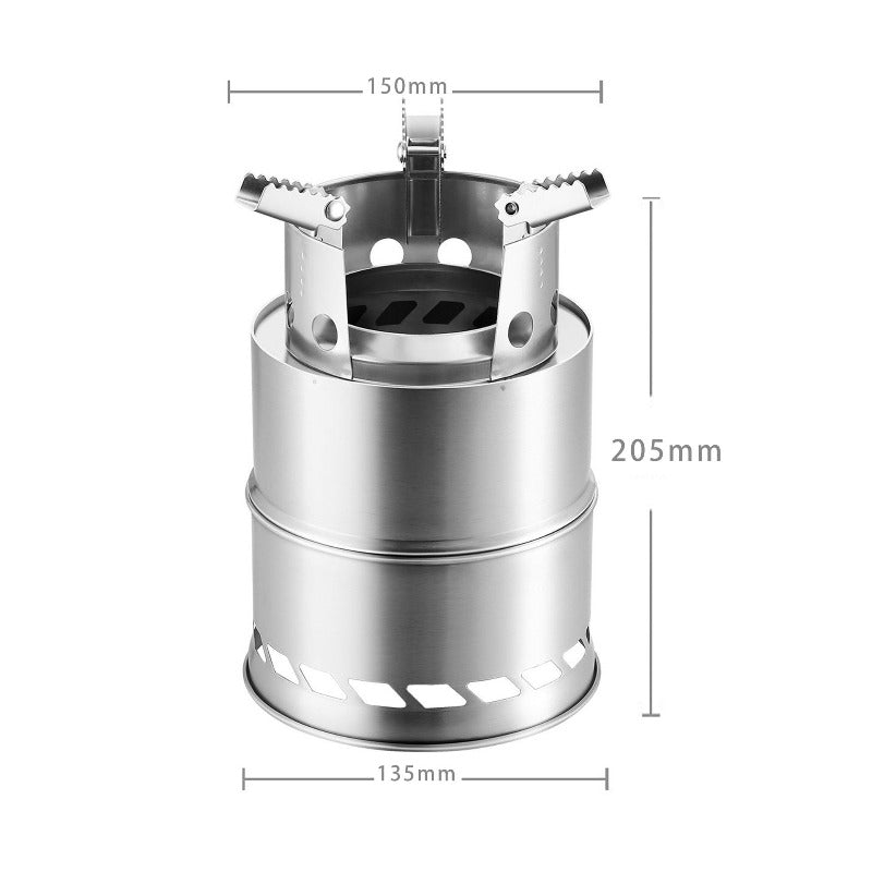 Outdoor Camping Furnace 15cm*20cm Deconstructable Wood Stoves Picnic - Wautton Outdoor Gear - Little Red General Store