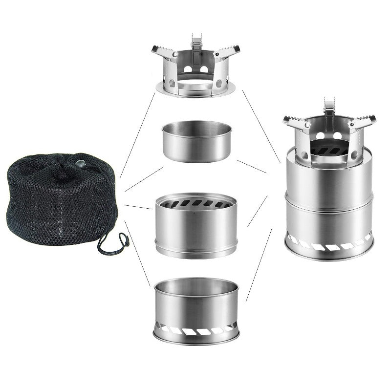 Outdoor Camping Furnace 15cm*20cm Deconstructable Wood Stoves Picnic - Wautton Outdoor Gear - Little Red General Store