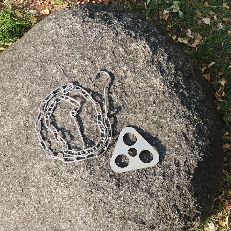 Outdoor Camping Triangular Hanging Pot Bracket Portable Tripod Ring Stainless Barbecue Rack Picnic Multifunctional Ring Hook - Wautton Outdoor Gear - Little Red General Store