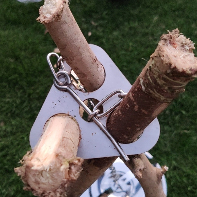 Outdoor Camping Triangular Hanging Pot Bracket Portable Tripod Ring Stainless Barbecue Rack Picnic Multifunctional Ring Hook - Wautton Outdoor Gear - Little Red General Store