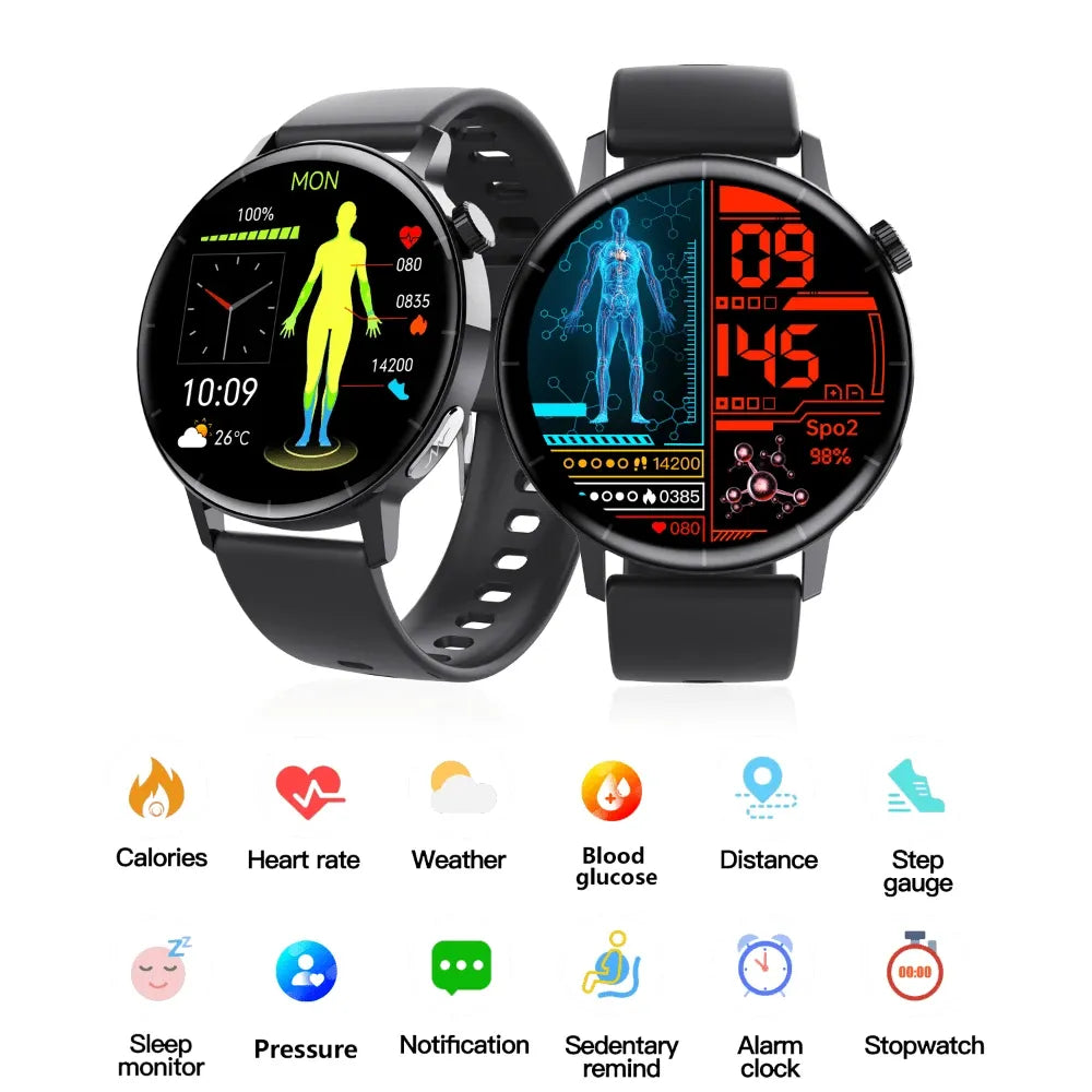 ECG monitor Smart Watch Non Invasive Blood Glucose Smart Watch with Blood Component Analysis - Wautton Outdoor Gear - Little Red General Store