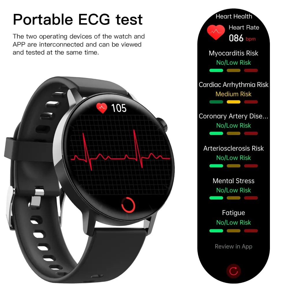 ECG monitor Smart Watch Non Invasive Blood Glucose Smart Watch with Blood Component Analysis - Wautton Outdoor Gear - Little Red General Store