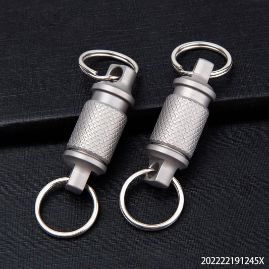Titanium Alloy Keychain Key Holder Removable 360 Degree Rotation Multifunctional Portable for Waist Belt Outdoor Tool Men Women - Wautton Outdoor Gear - Little Red General Store