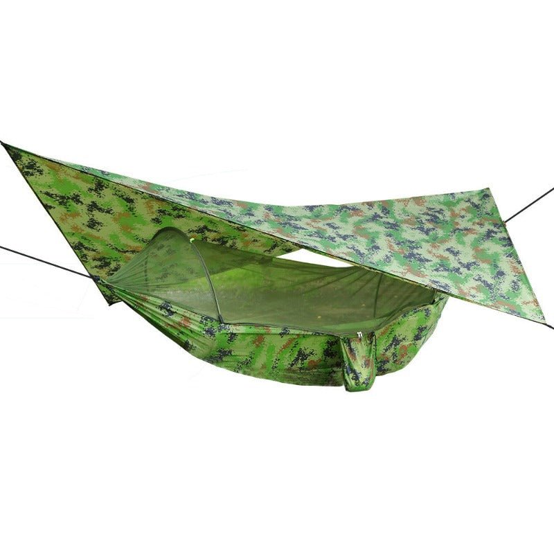 Hammock with Net and Rain Fly - Portable Double Hammock with Bug Net and Tent Tarp Heavy Duty Tree Strap - Wautton Outdoor Gear - Little Red General Store