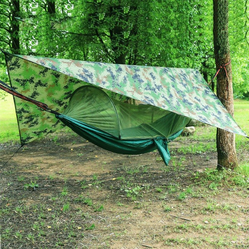 Hammock with Net and Rain Fly - Portable Double Hammock with Bug Net and Tent Tarp Heavy Duty Tree Strap - Wautton Outdoor Gear - Little Red General Store