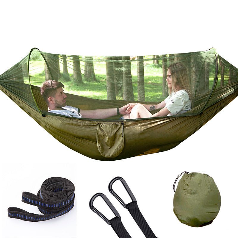 Hammock with Net and Rain Fly - Portable Double Hammock with Bug Net and Tent Tarp Heavy Duty Tree Strap - Wautton Outdoor Gear - Little Red General Store