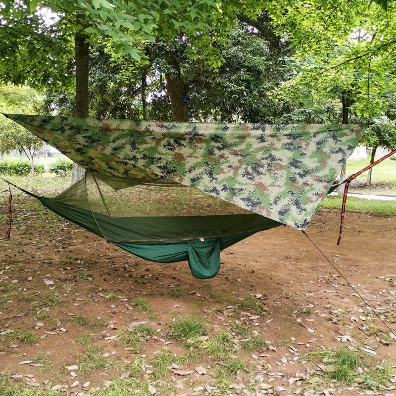 Hammock with Net and Rain Fly - Portable Double Hammock with Bug Net and Tent Tarp Heavy Duty Tree Strap - Wautton Outdoor Gear - Little Red General Store