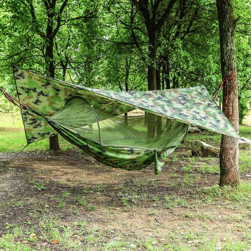 Hammock with Net and Rain Fly - Portable Double Hammock with Bug Net and Tent Tarp Heavy Duty Tree Strap - Wautton Outdoor Gear - Little Red General Store